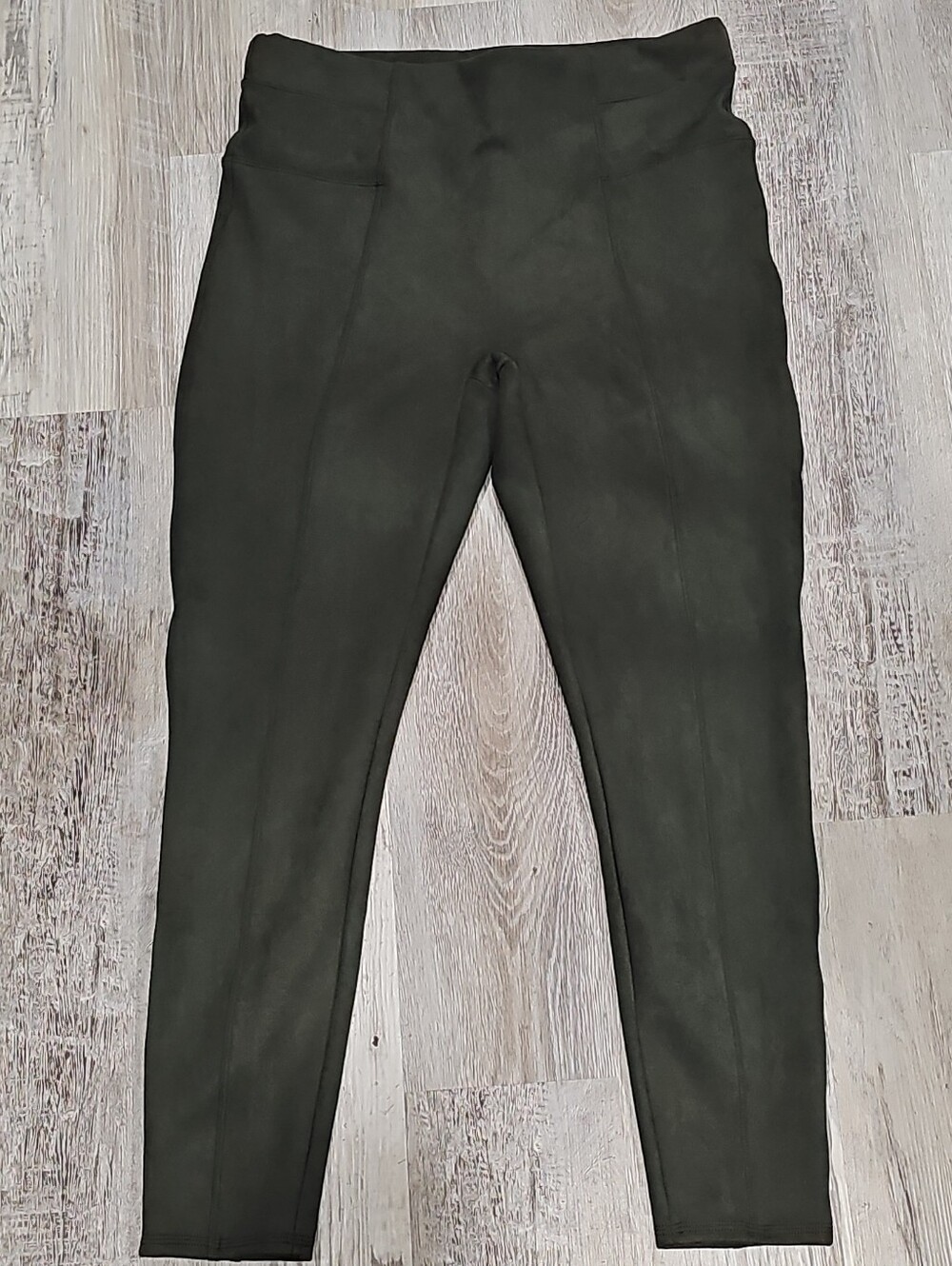 SPANX Dark Olive Compression Leggings with Red Tag